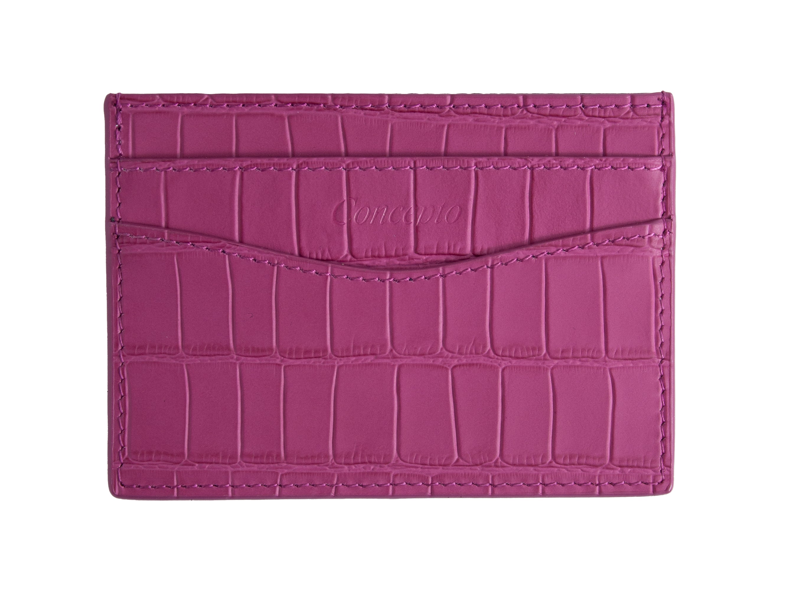 Embossed Fuchsia Crocodile Cardholder
