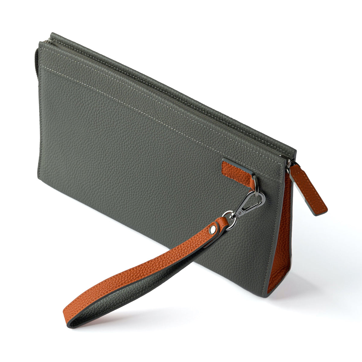 Grey / Orange Clutch