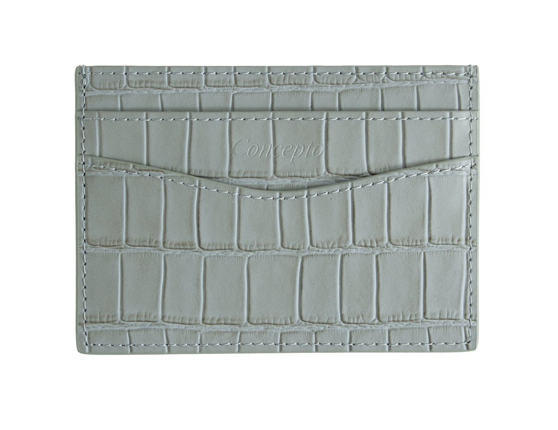 Embossed Grey Crocodile Cardholder