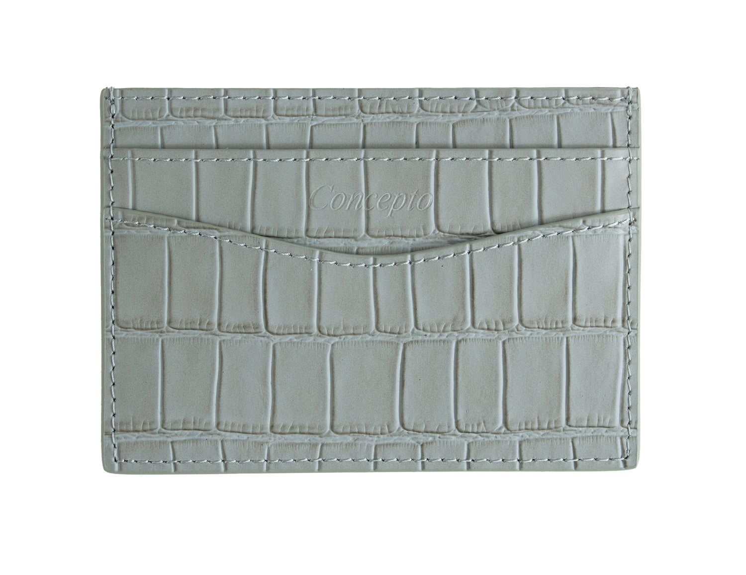 Embossed Grey Crocodile Cardholder