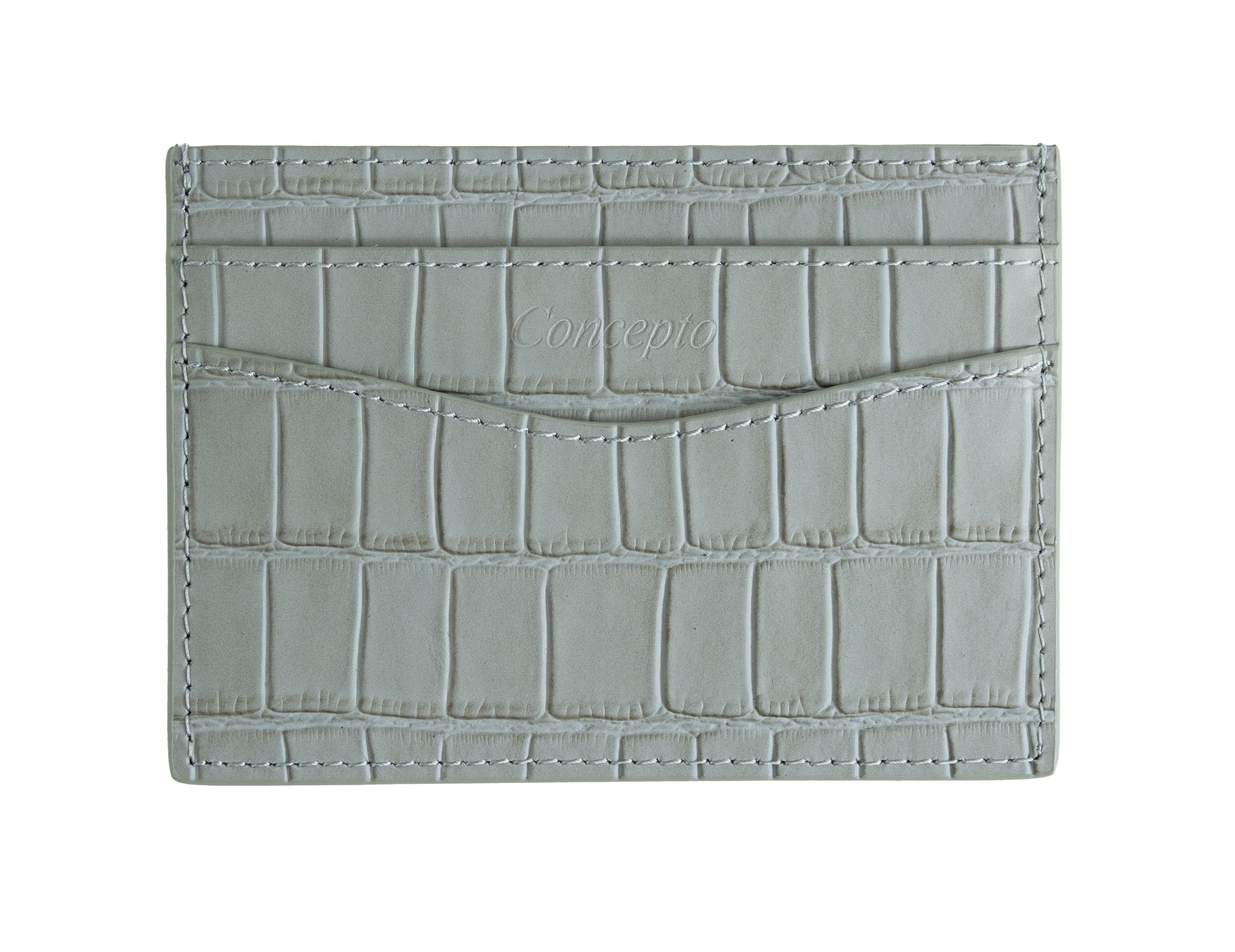 Embossed Grey Crocodile Cardholder