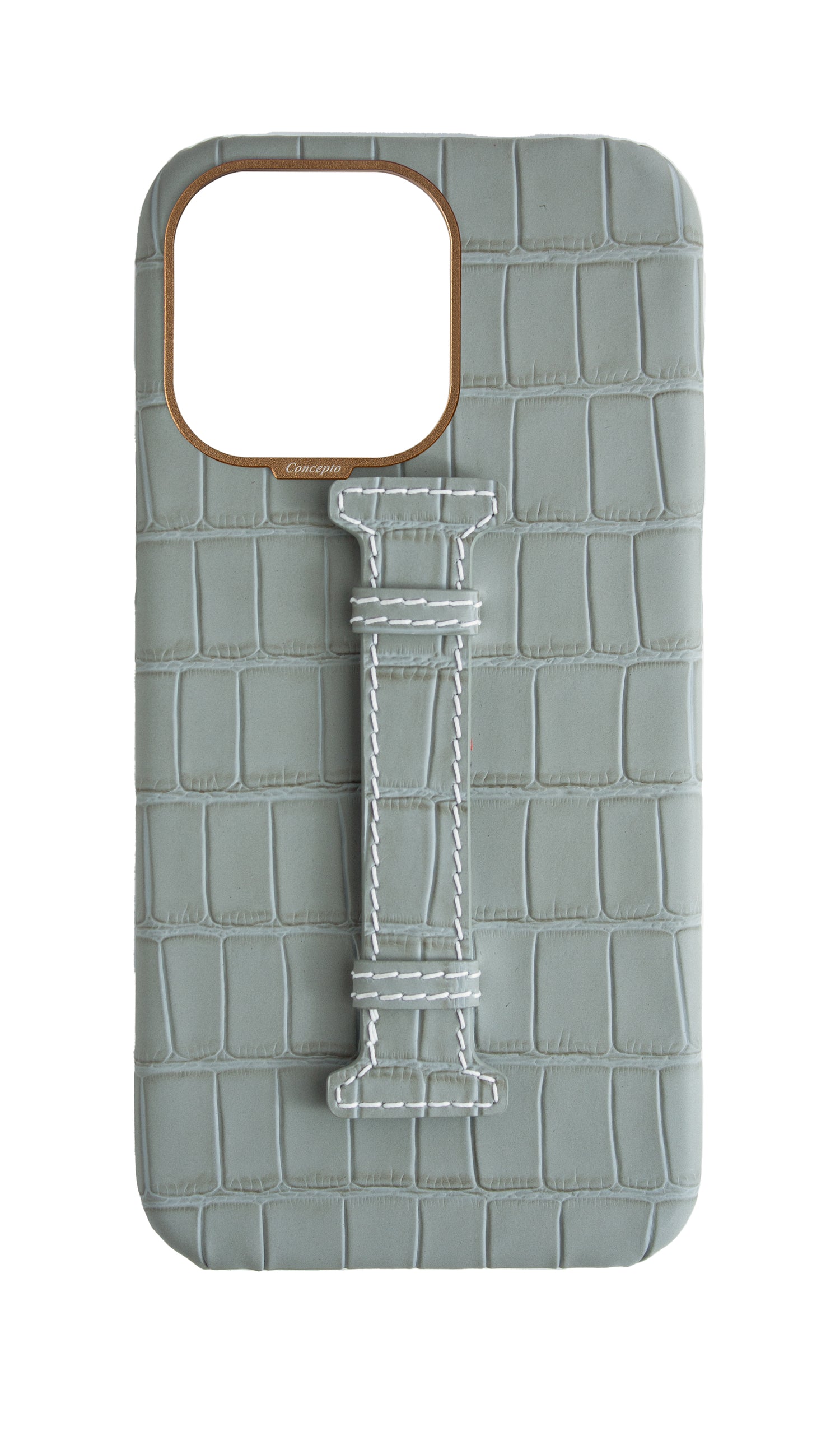 Matte Grey Embossed Crocodile Case