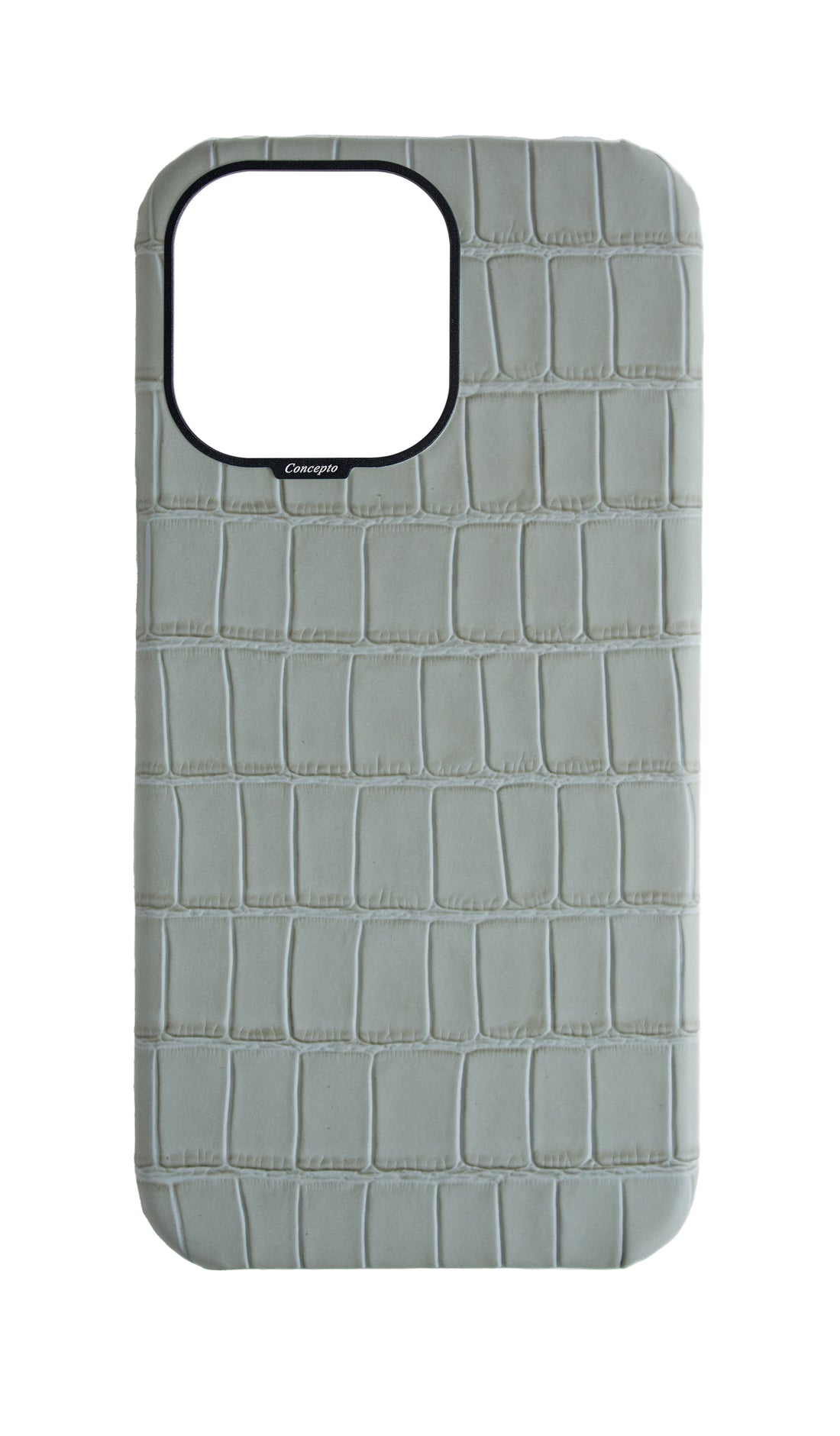 Matte Grey Strapless Embossed Crocodile Case