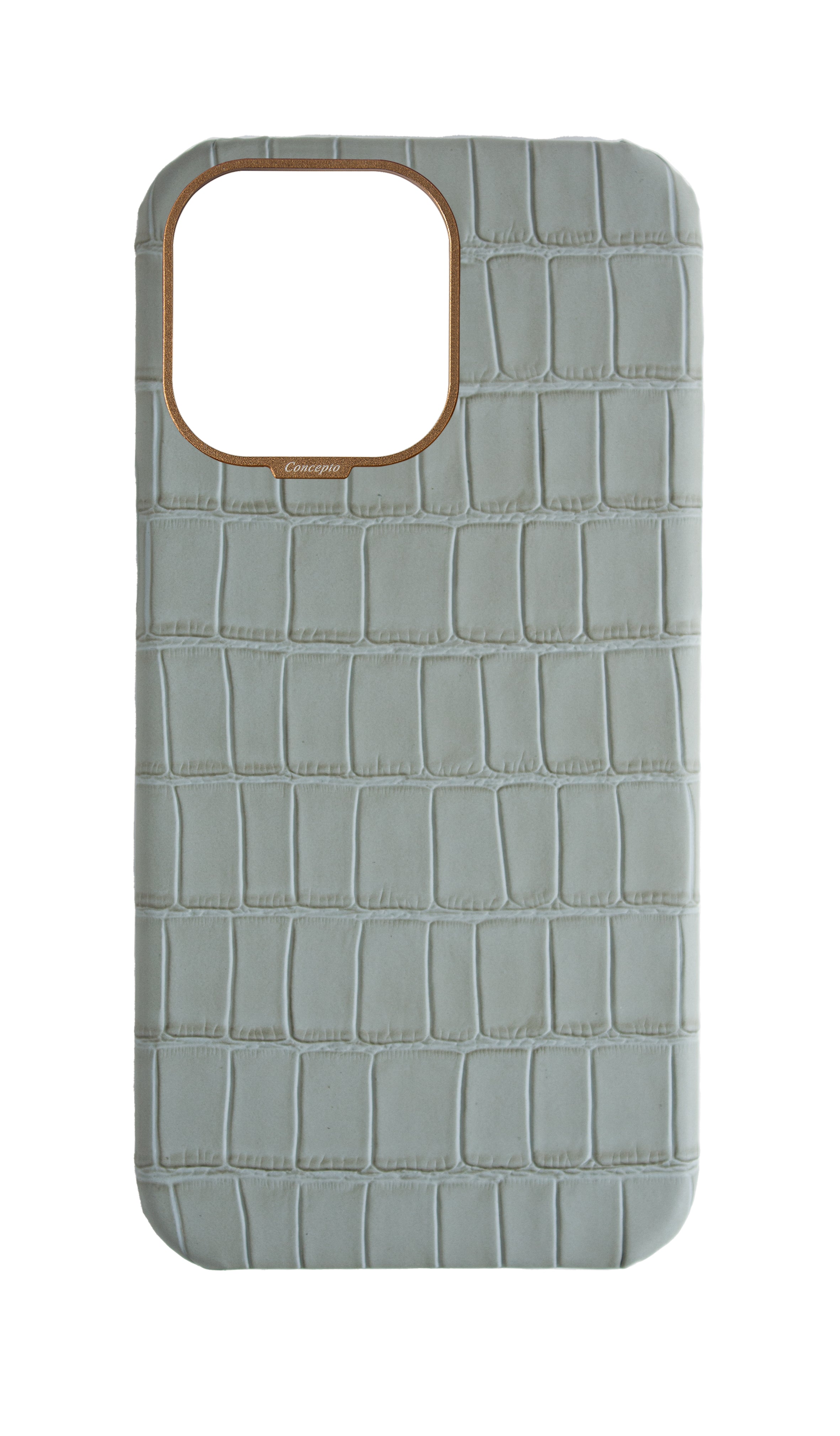Matte Grey Strapless Embossed Crocodile Case