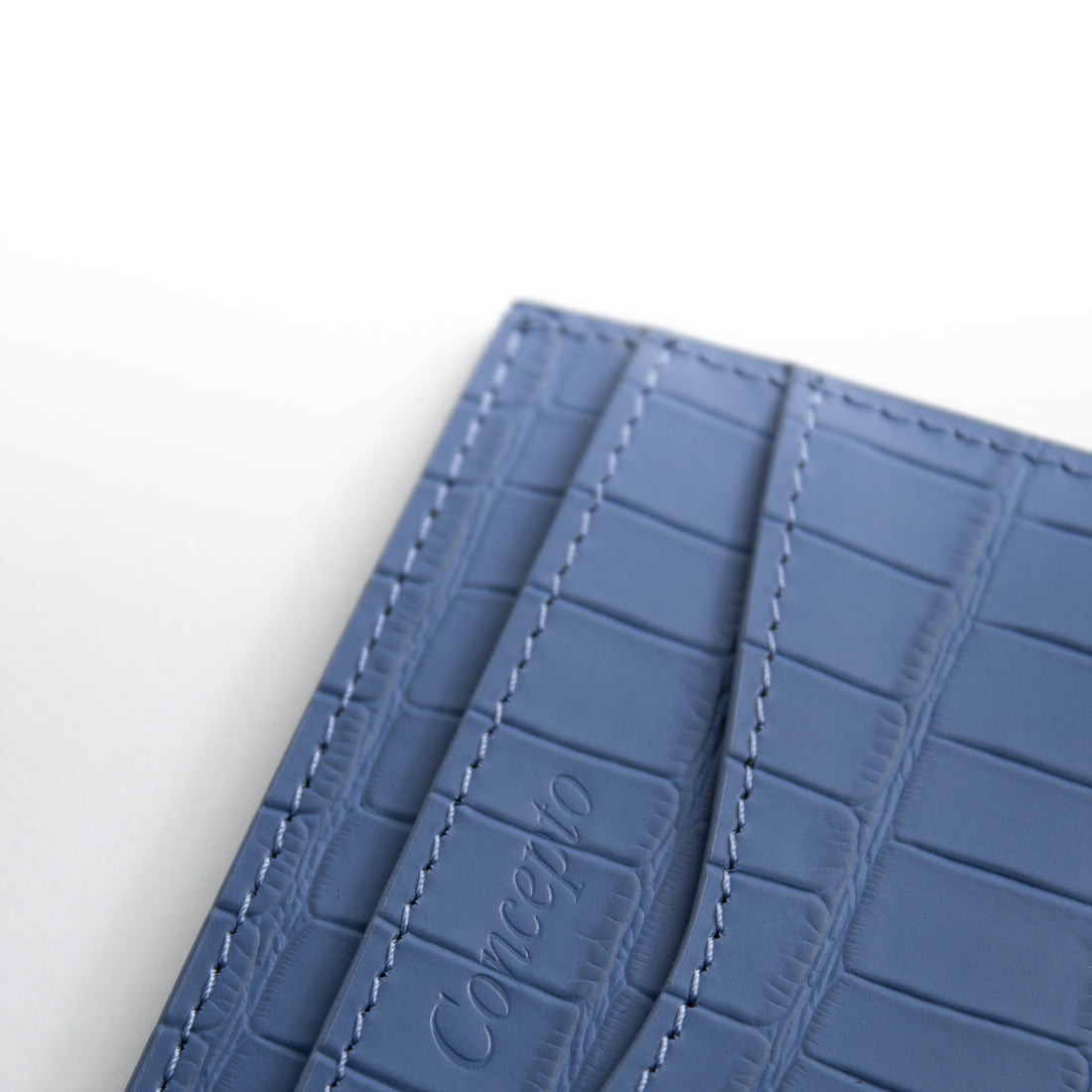 Embossed Navy Blue Crocodile Cardholder