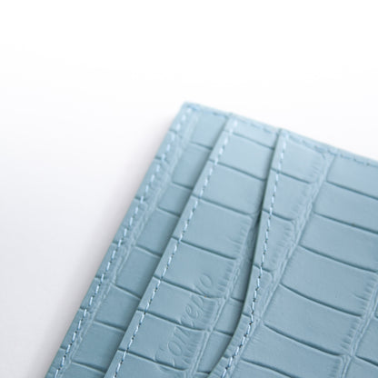 Embossed Baby Blue Crocodile Cardholder
