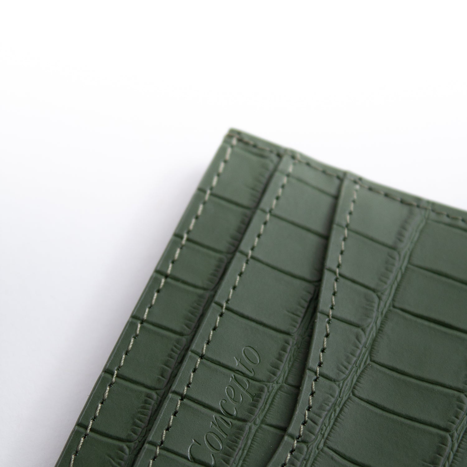 Embossed Midnight Green Crocodile Cardholder