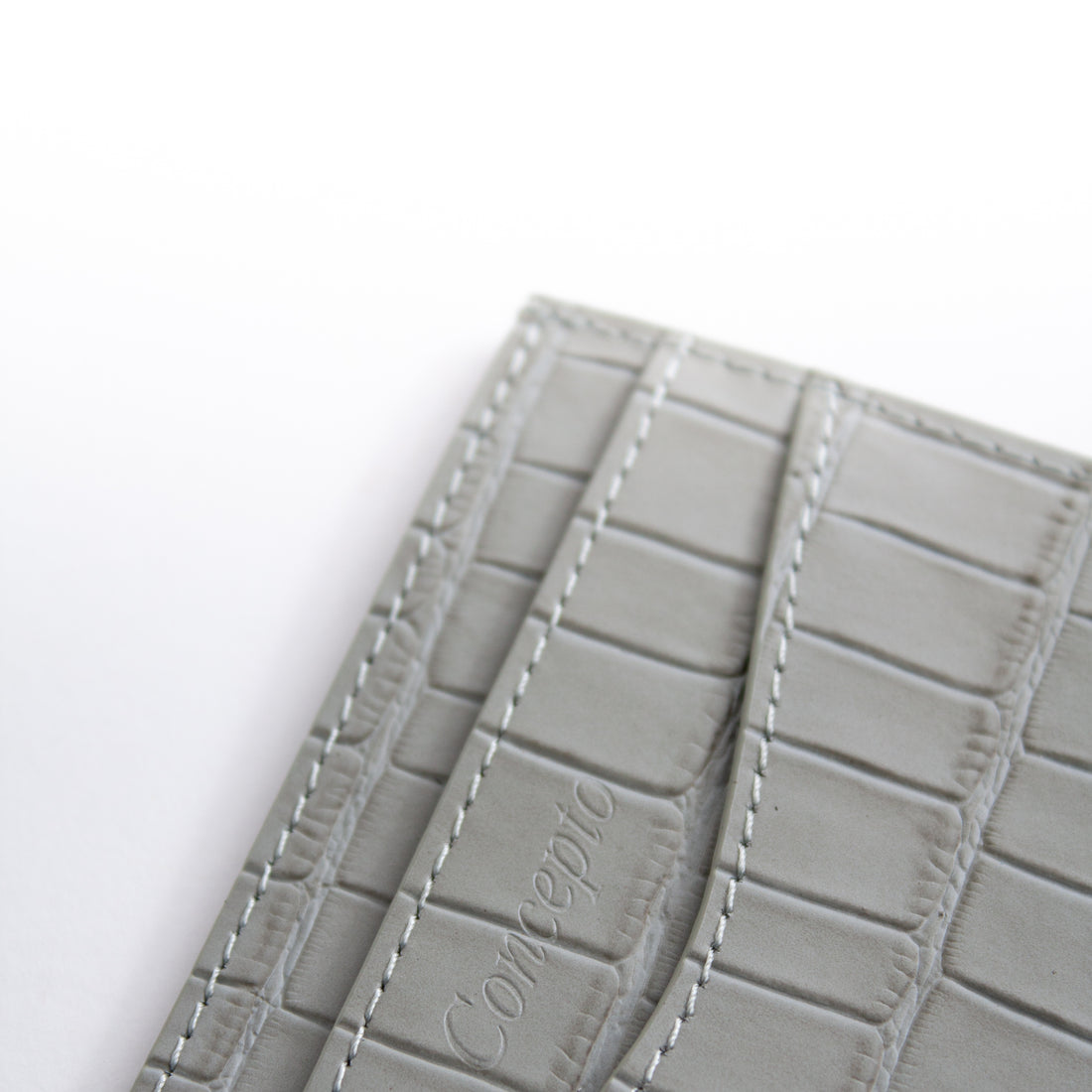 Embossed Grey Crocodile Cardholder