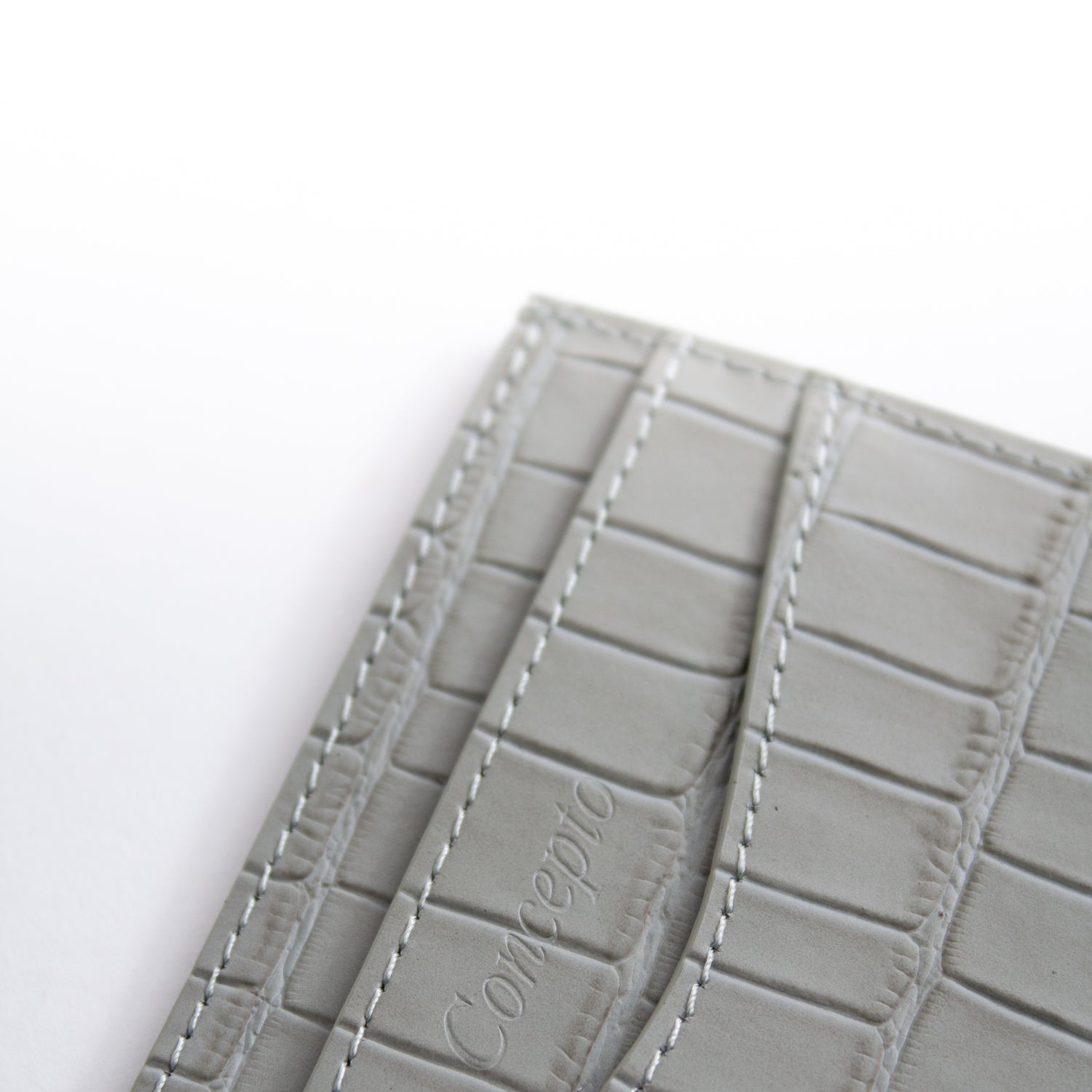 Embossed Grey Crocodile Cardholder