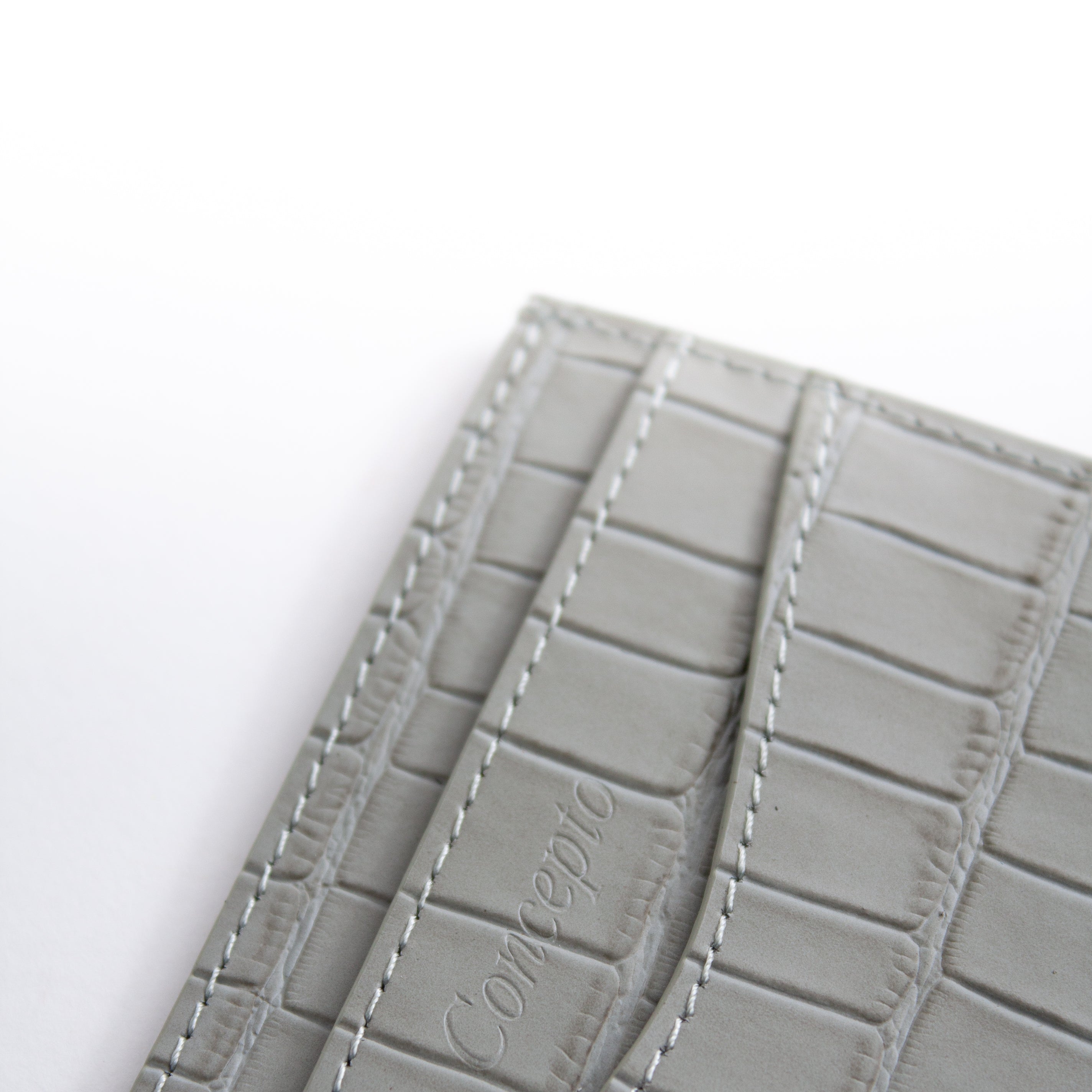 Embossed Grey Crocodile Cardholder