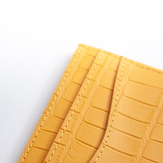 Embossed Yellow Crocodile Cardholder