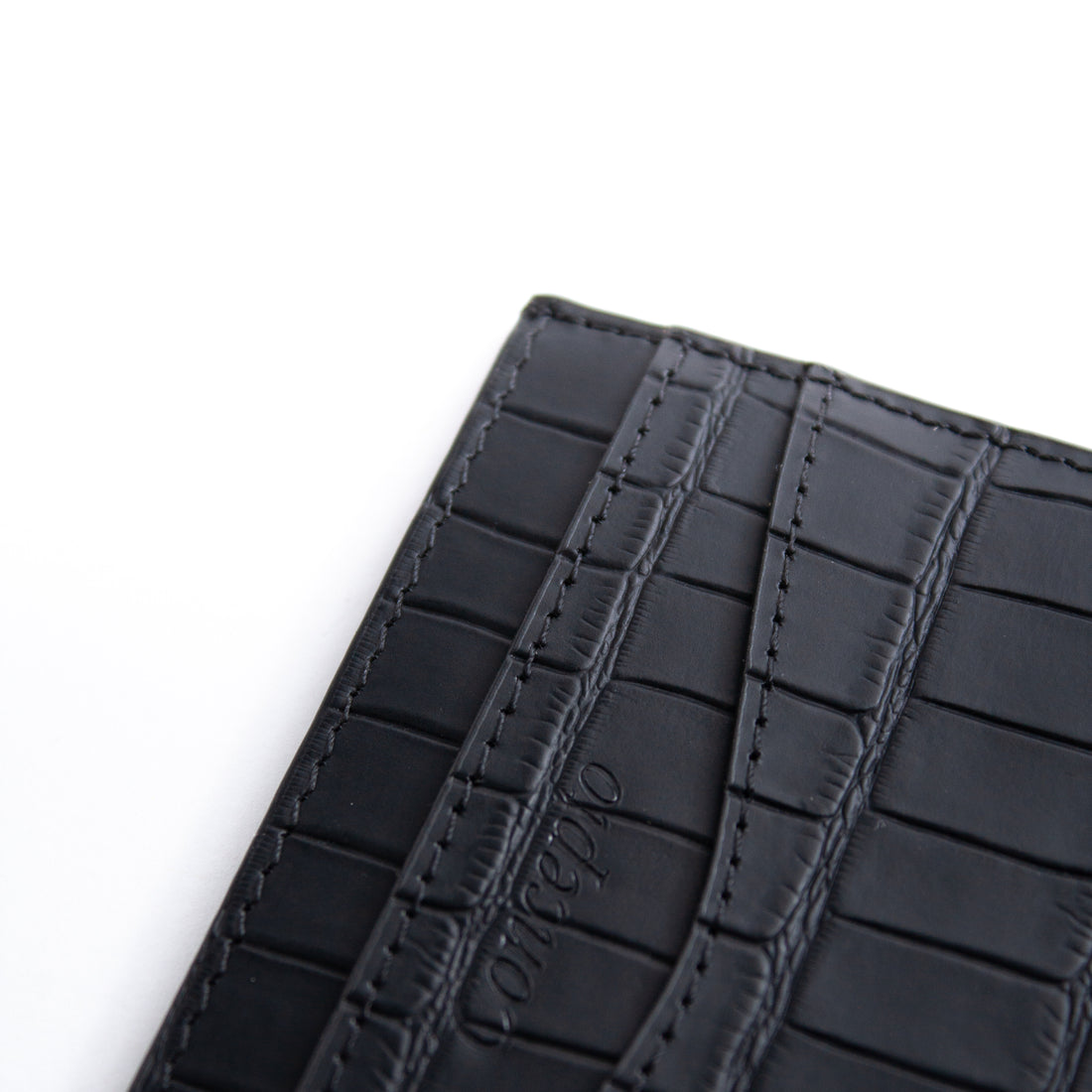 Embossed Black Crocodile Cardholder