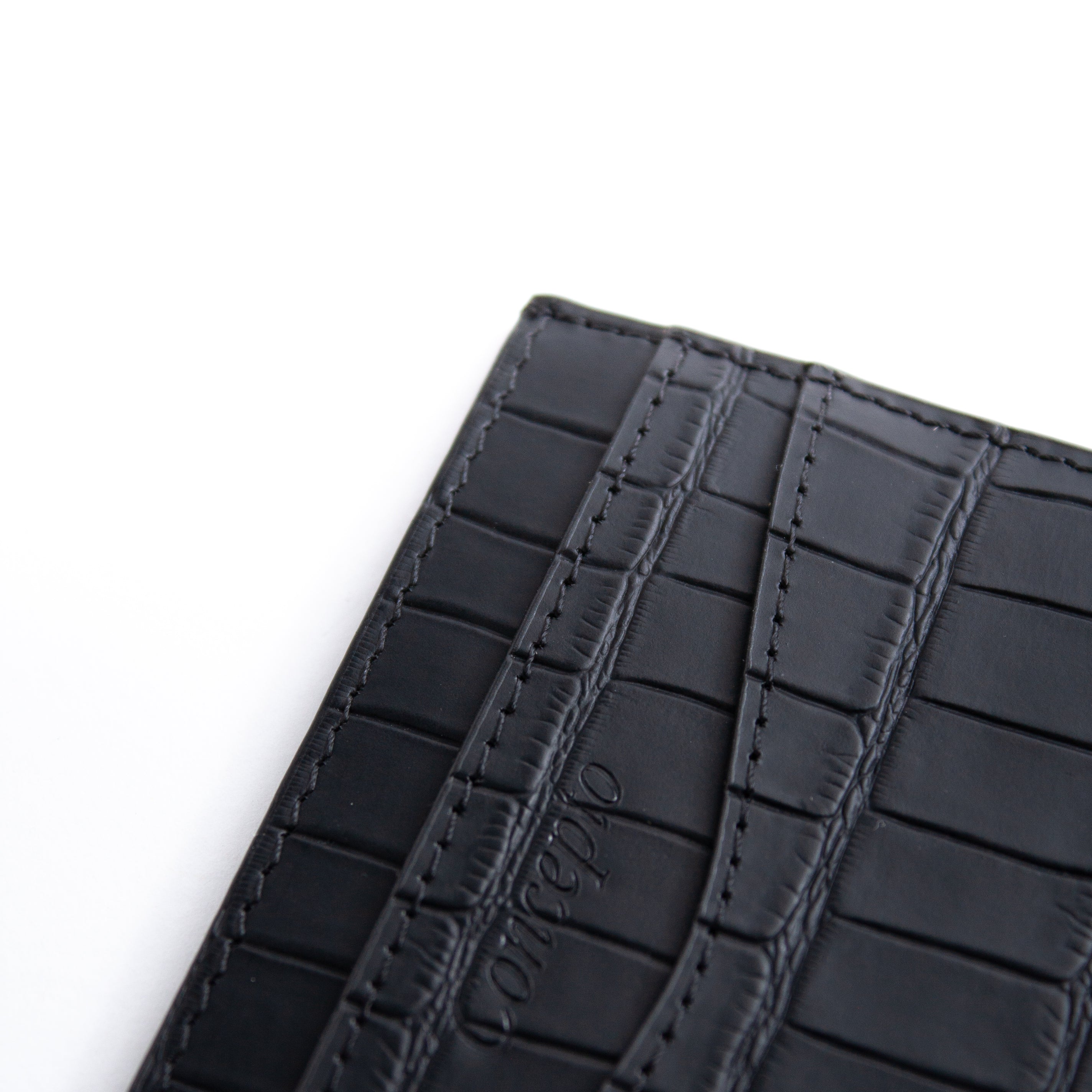 Embossed Black Crocodile Cardholder