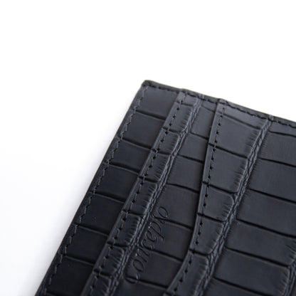 Embossed Black Crocodile Cardholder