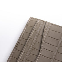 Embossed Dark Taupe Crocodile Cardholder