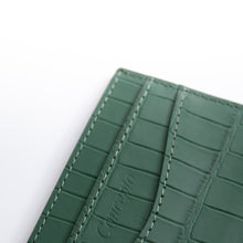 Embossed Royal Green Crocodile Cardholder