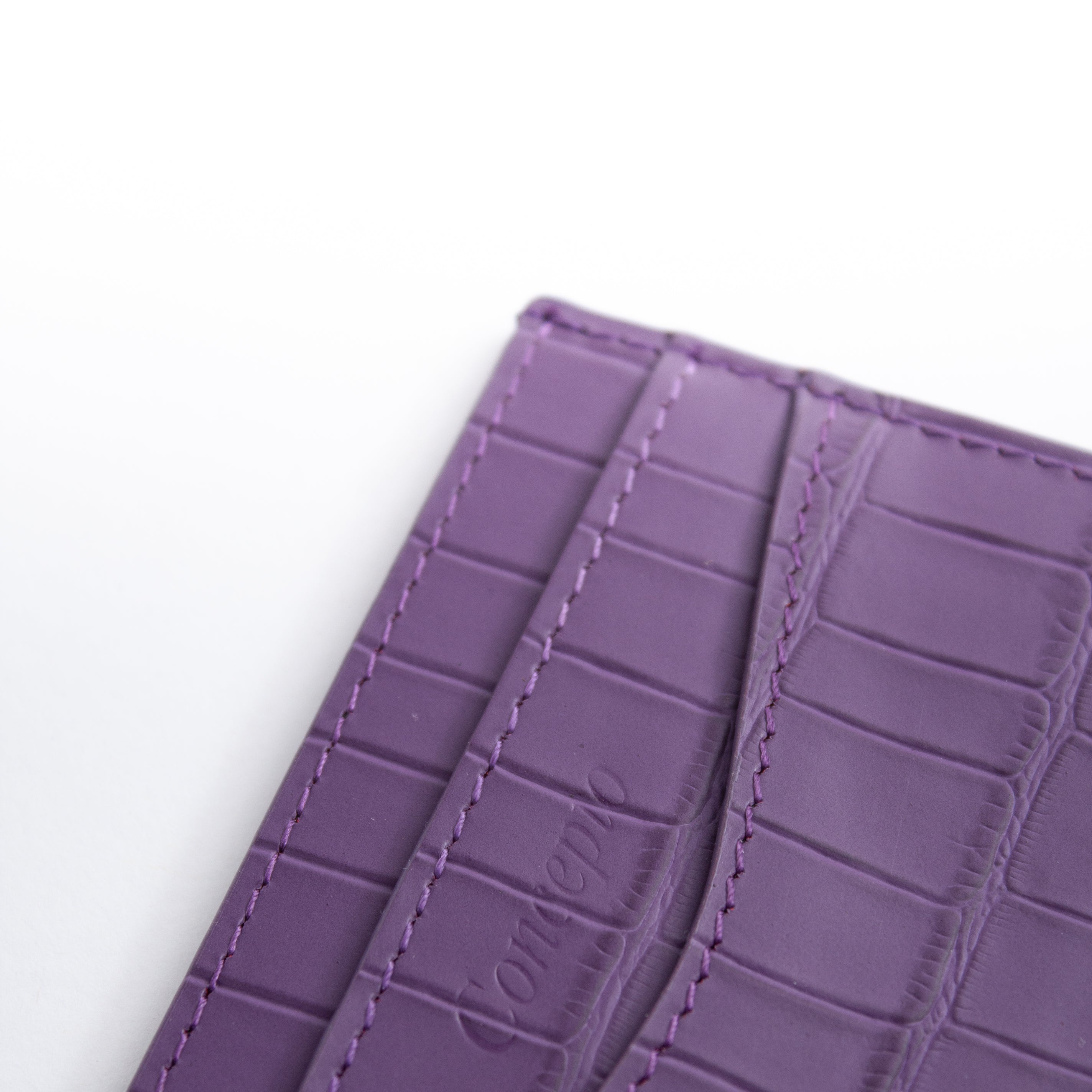 Embossed Purple Crocodile Cardholder