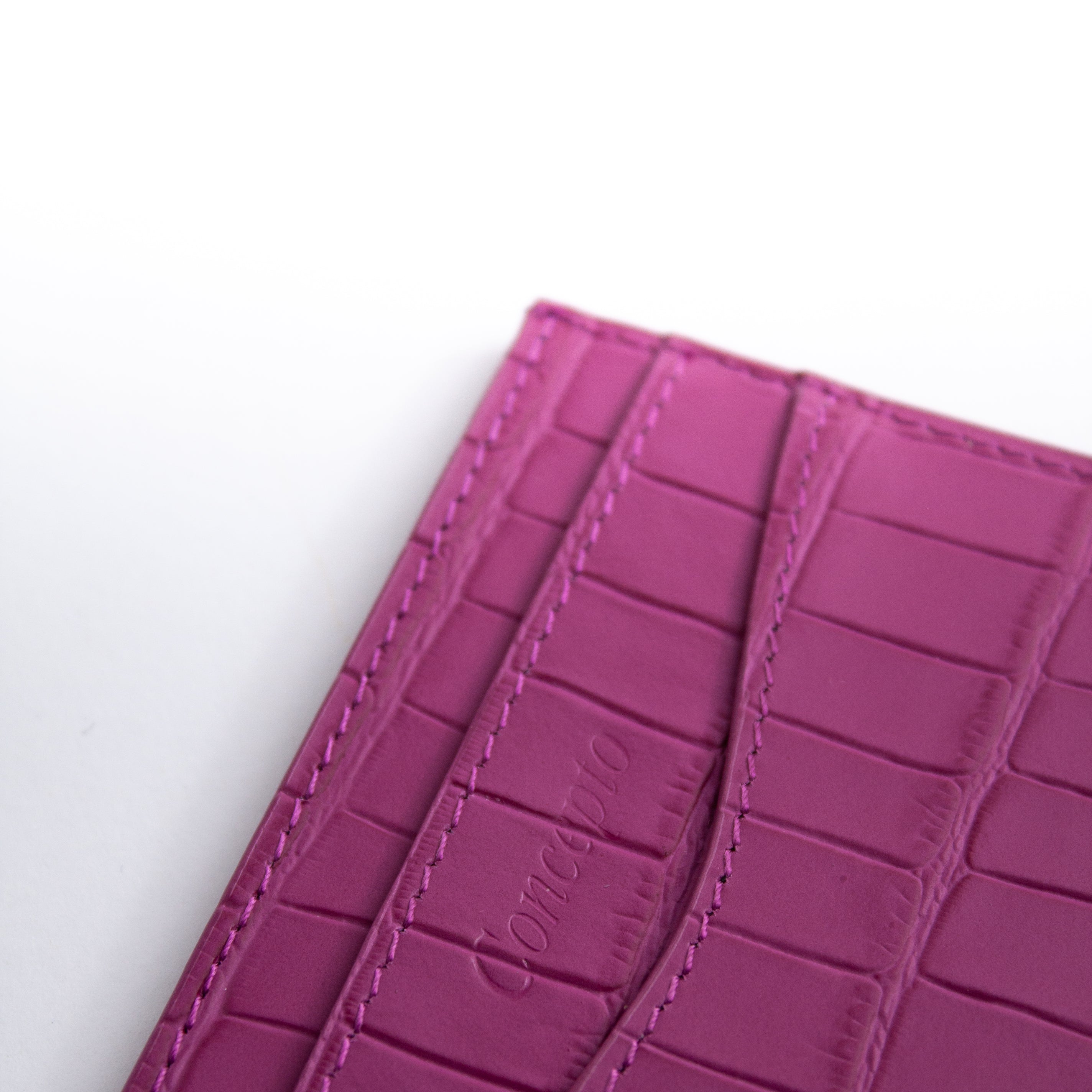 Embossed Fuchsia Crocodile Cardholder