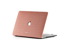 Pink Embossed Crocodile Macbook Case