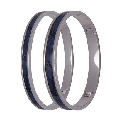 Navy Genuine Crocodile Bracelet