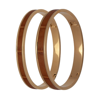 Camel Brown Genuine Crocodile Bracelet