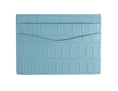Embossed Baby Blue Crocodile Cardholder