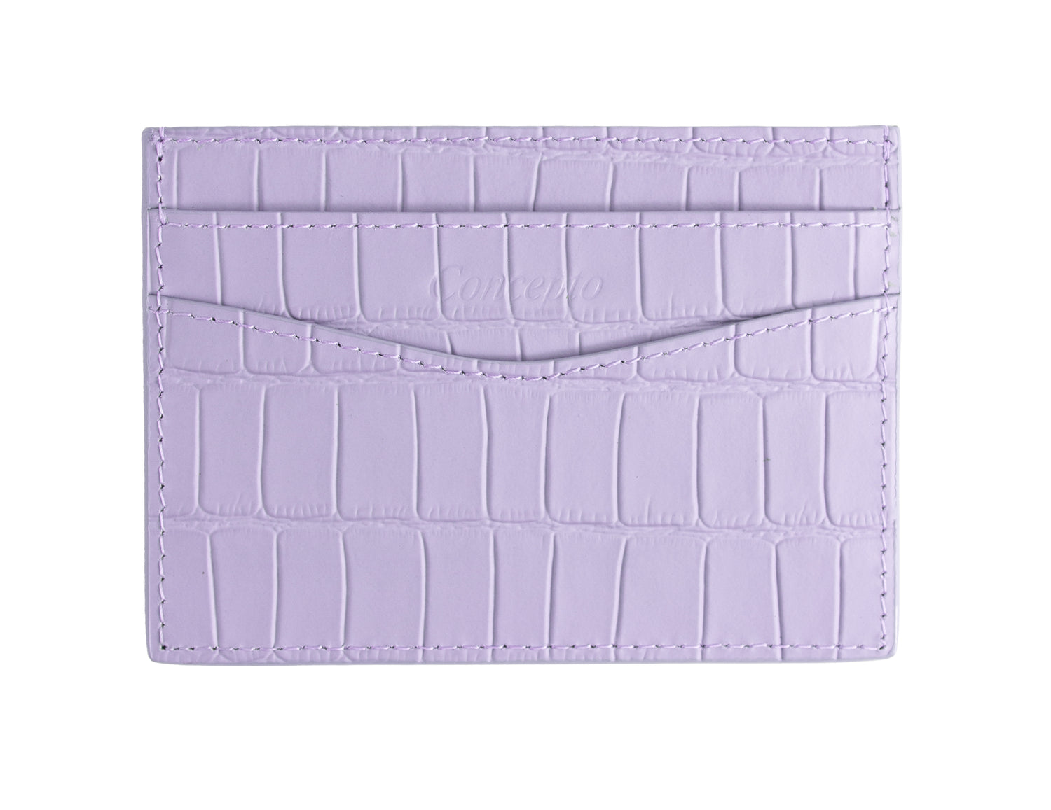 Embossed Lilac Crocodile Cardholder