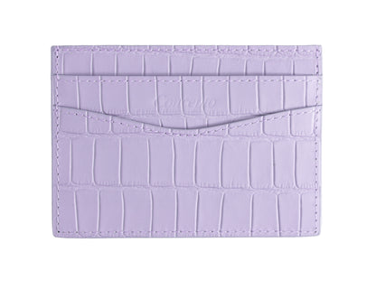 Embossed Lilac Crocodile Cardholder