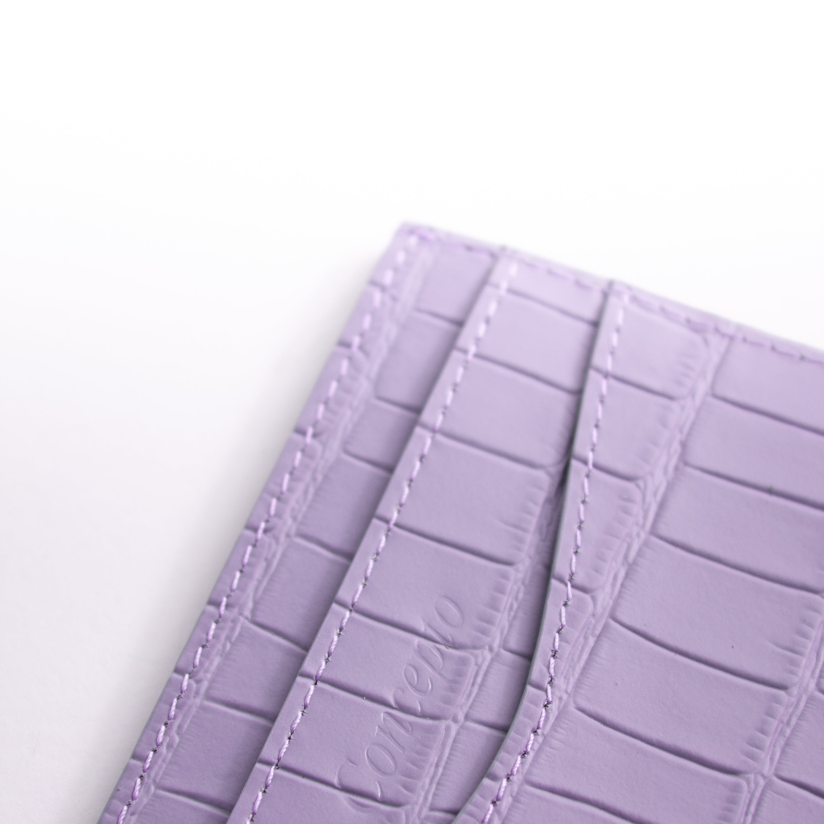 Embossed Lilac Crocodile Cardholder