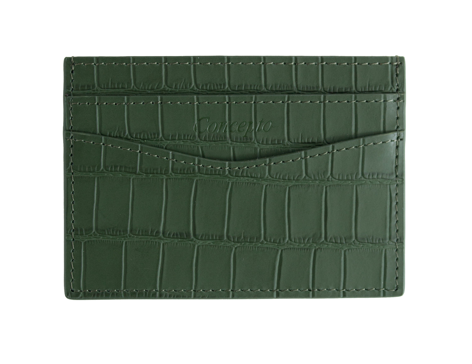 Embossed Midnight Green Crocodile Cardholder