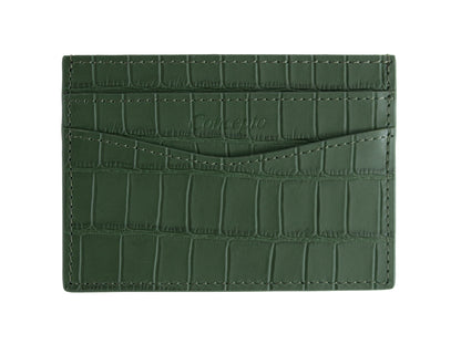 Embossed Midnight Green Crocodile Cardholder