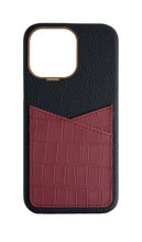 Matte Maroon Embossed Pocket Crocodile Case