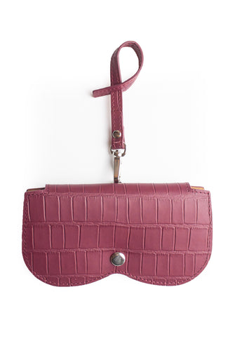 Maroon Embossed Sunglasses Holder