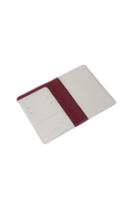 Maroon / White Passport Holder