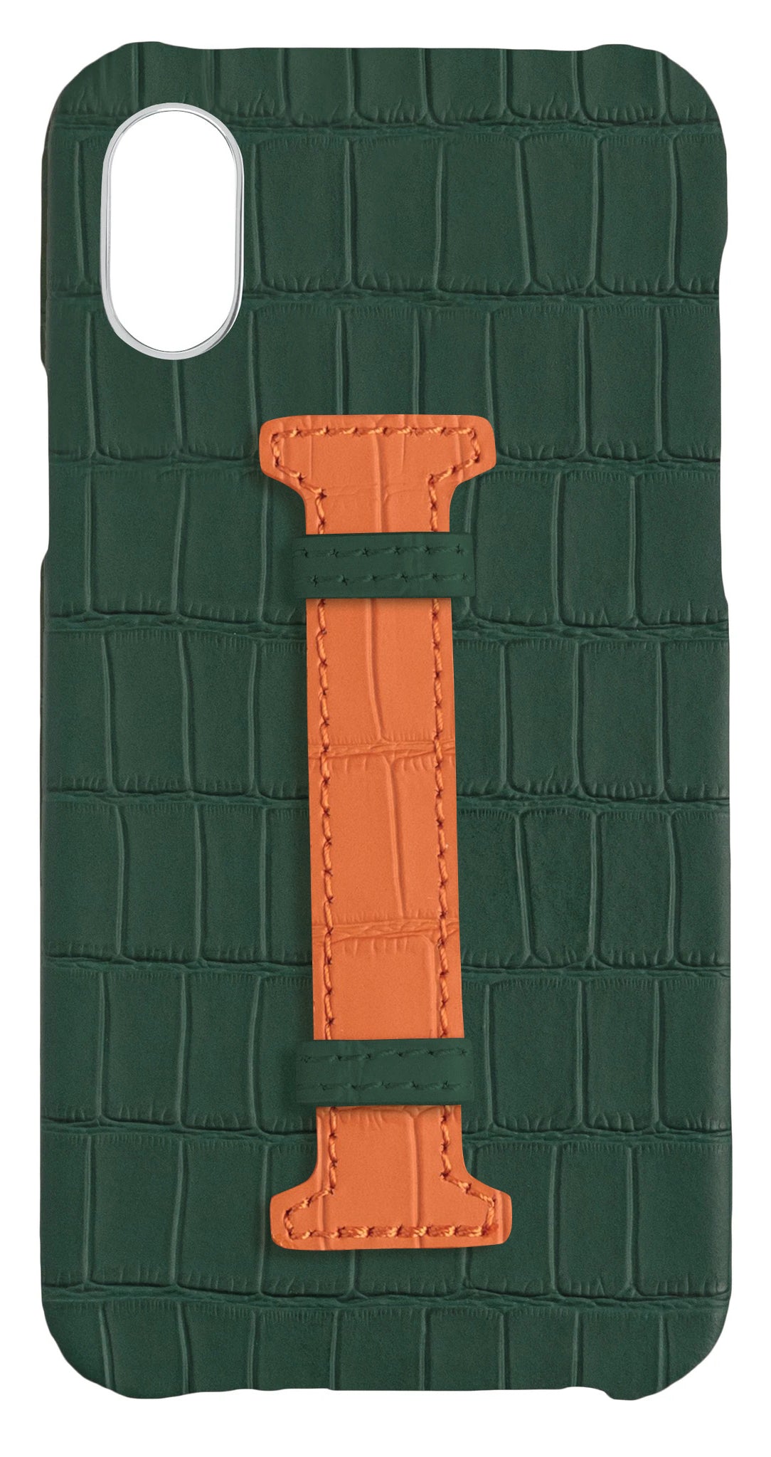 Orange Strap Embossed Crocodile Case
