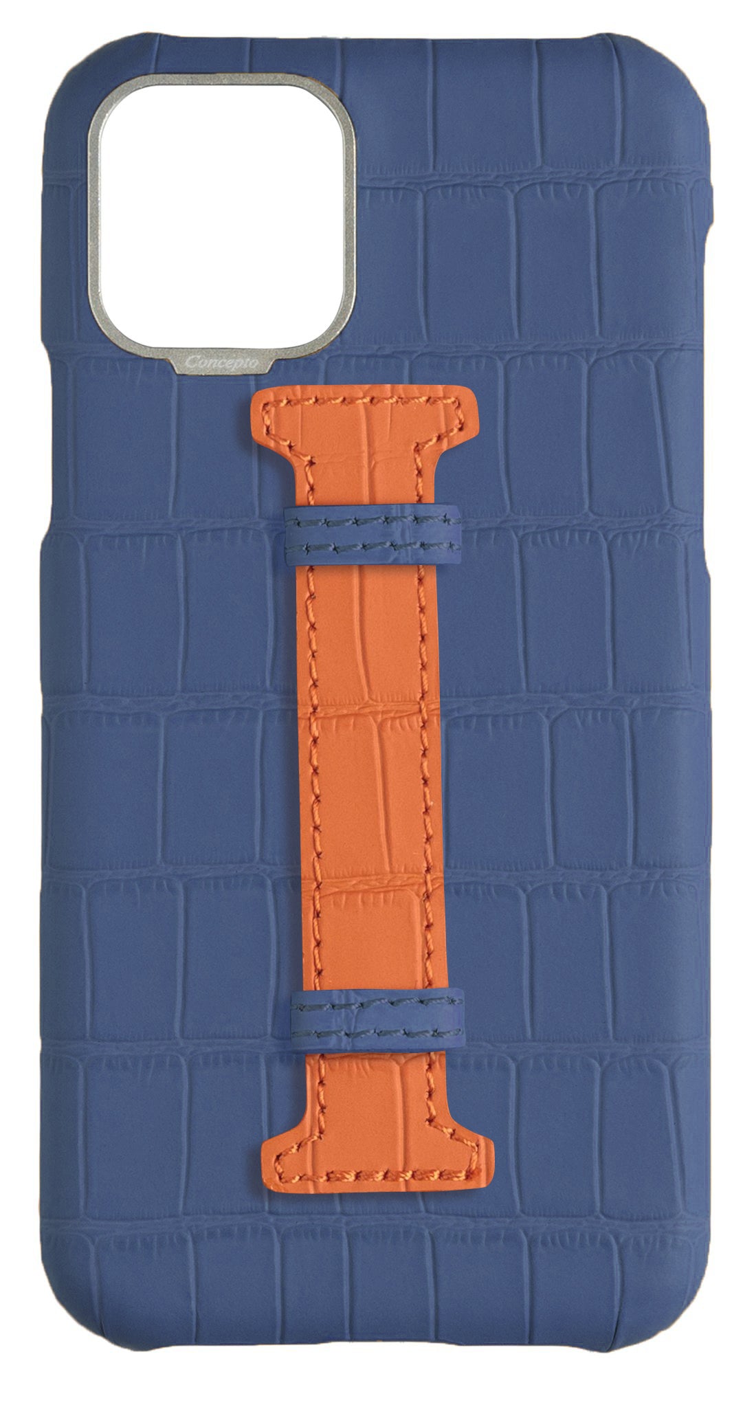 Orange Strap Embossed Crocodile Case