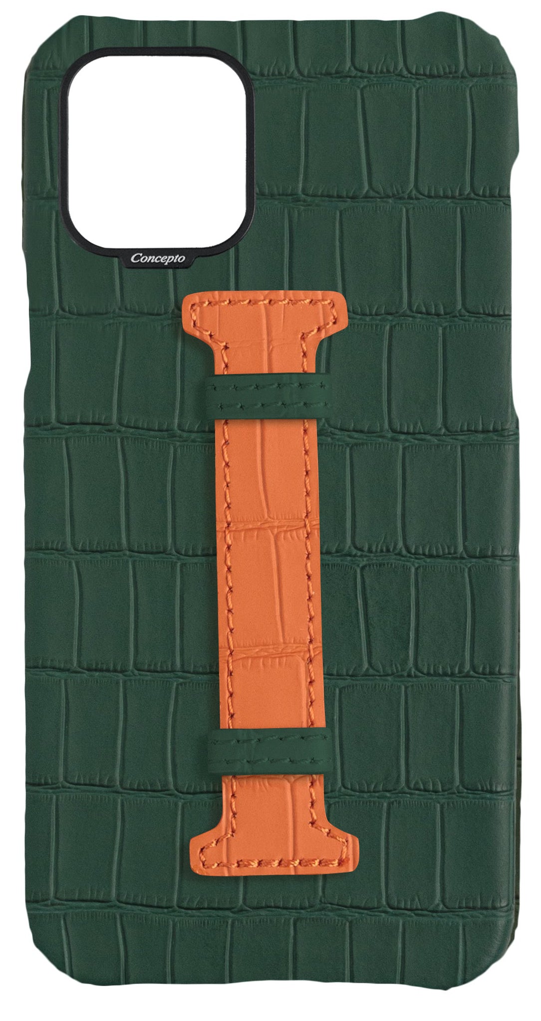 Orange Strap Embossed Crocodile Case