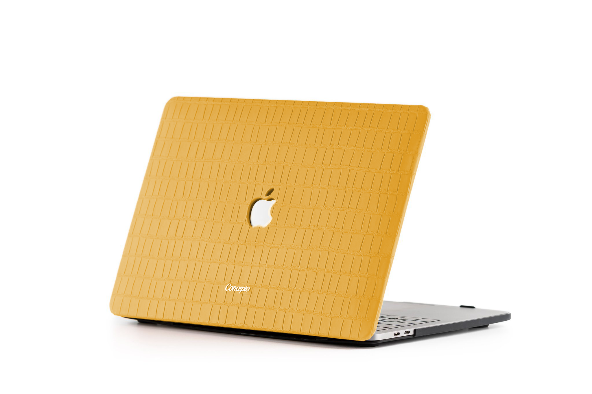 Yellow Embossed Crocodile Macbook Case