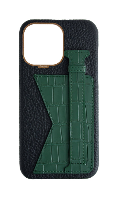 Matte Royal Green Embossed Duo Crocodile Case