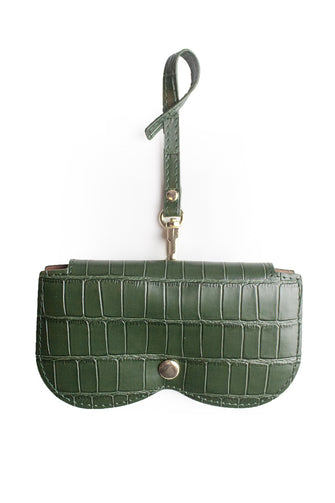 Midnight Green Embossed Sunglasses Holder