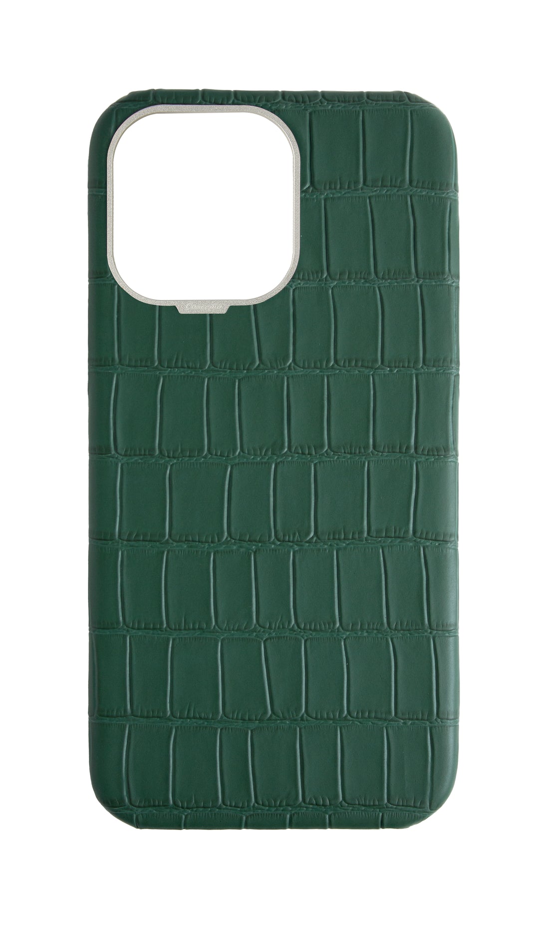 Matte Royal Green Strapless Embossed Crocodile Case