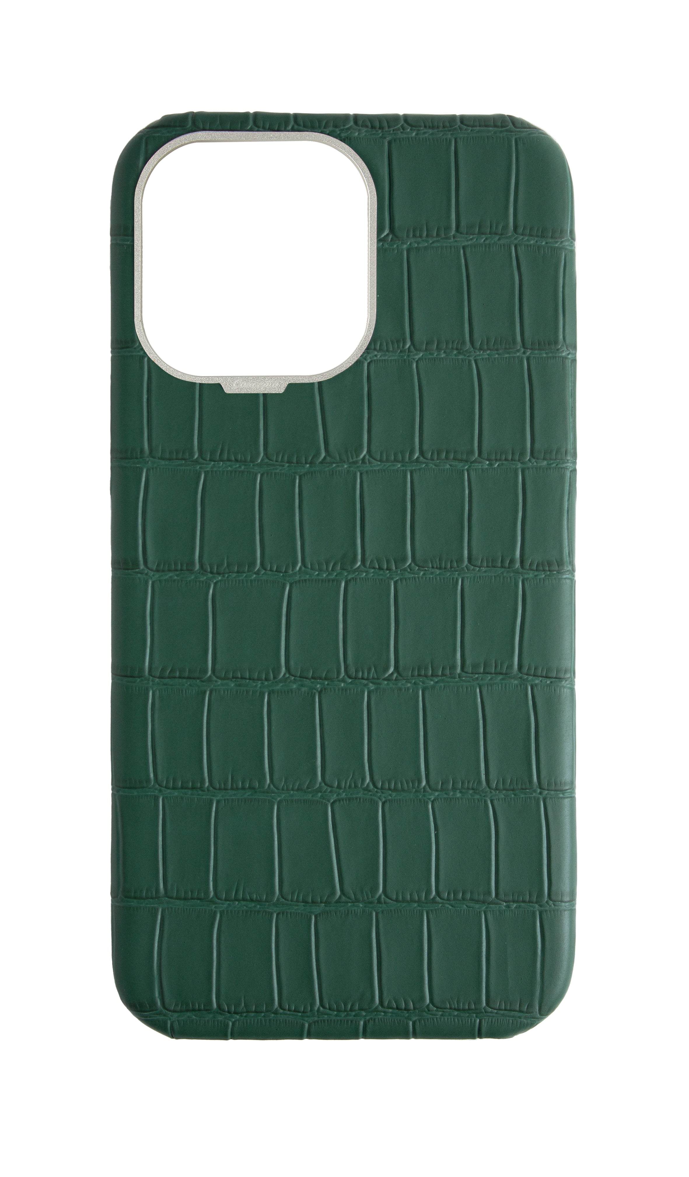 Matte Royal Green Strapless Embossed Crocodile Case