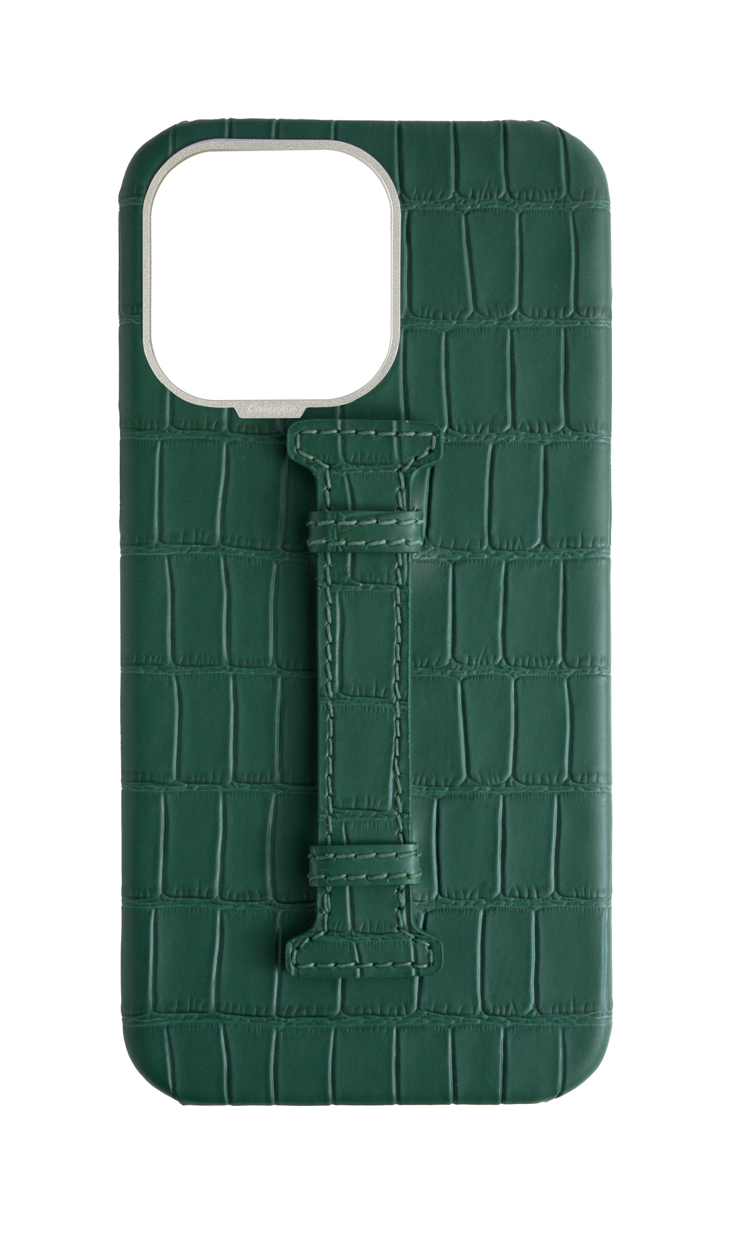 Matte Royal Green Embossed Crocodile Case