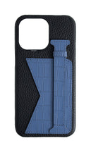 Matte Navy Embossed Duo Crocodile Case