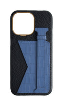 Matte Navy Embossed Duo Crocodile Case