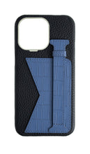 Matte Navy Embossed Duo Crocodile Case