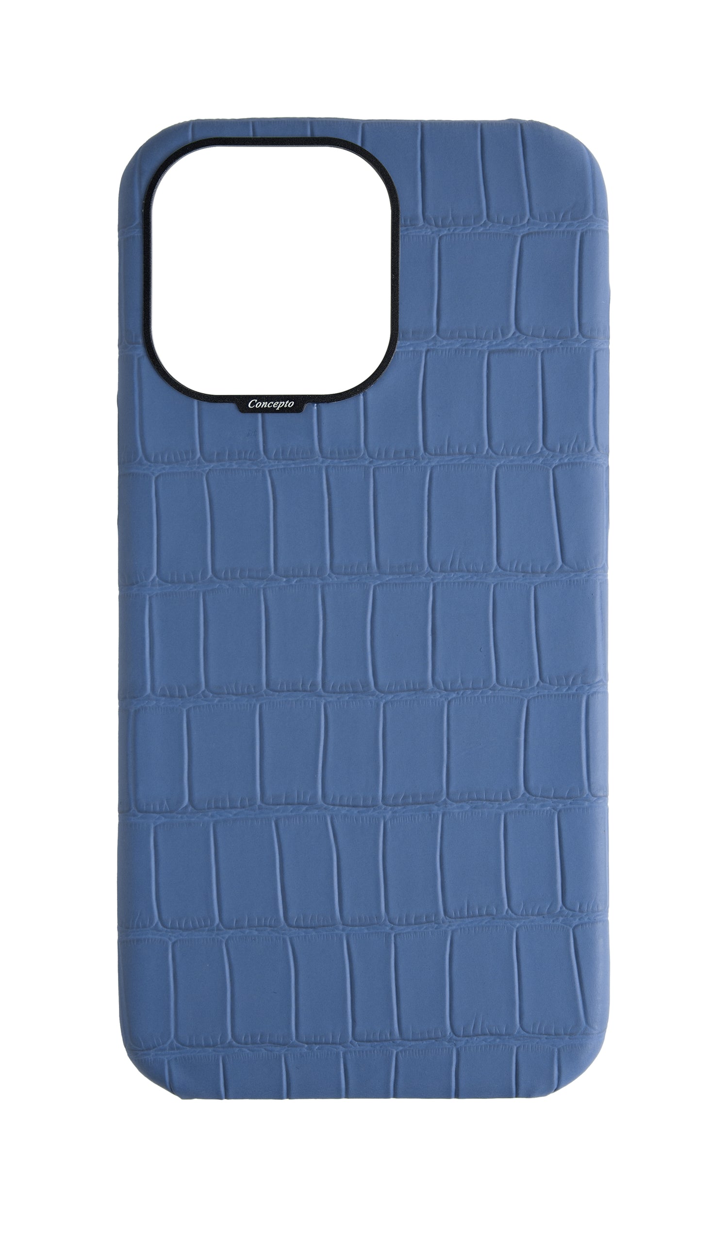 Matte Navy Strapless Embossed Crocodile Case