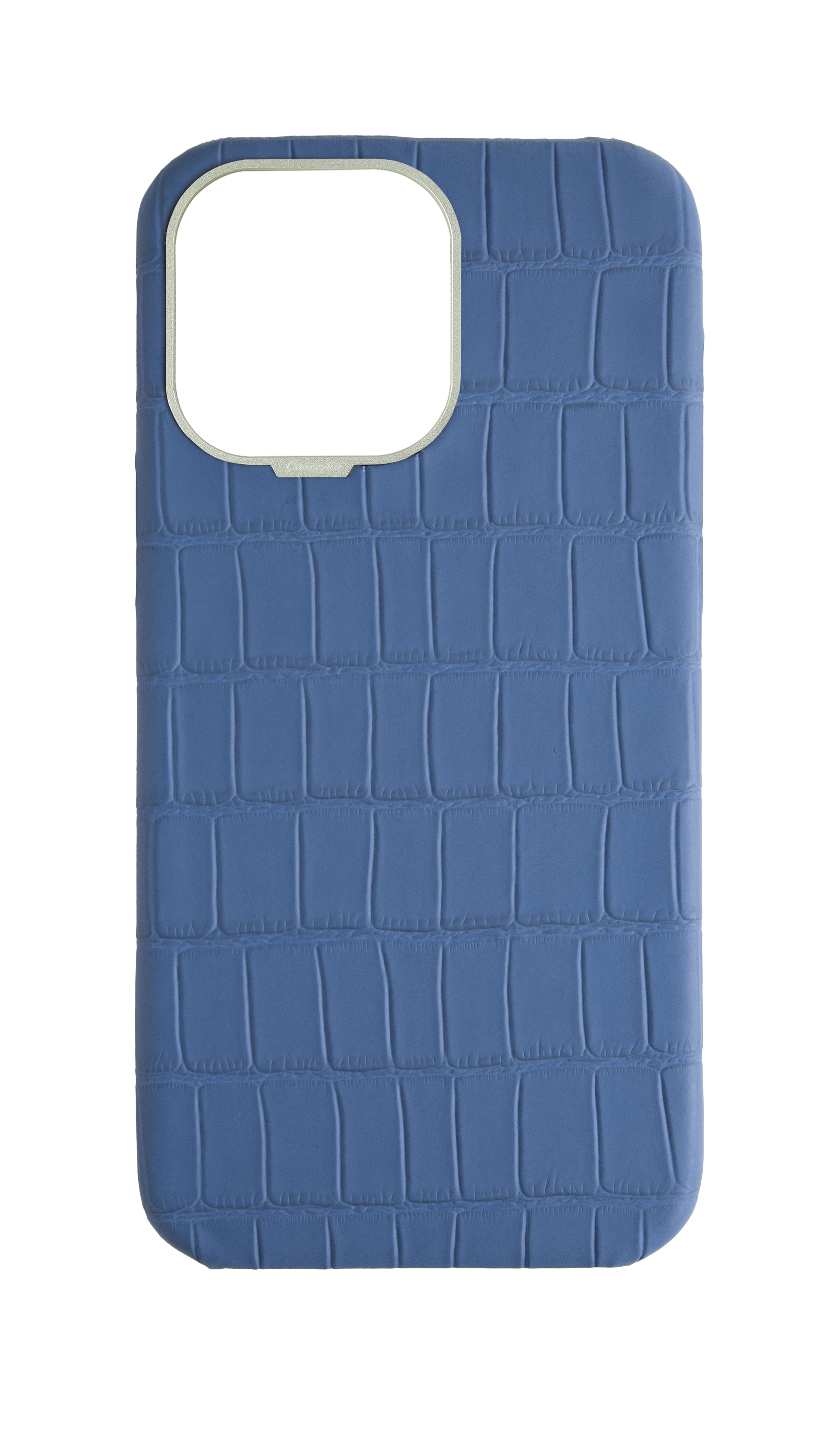 Matte Navy Strapless Embossed Crocodile Case