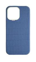 Matte Navy Strapless Embossed Crocodile Case