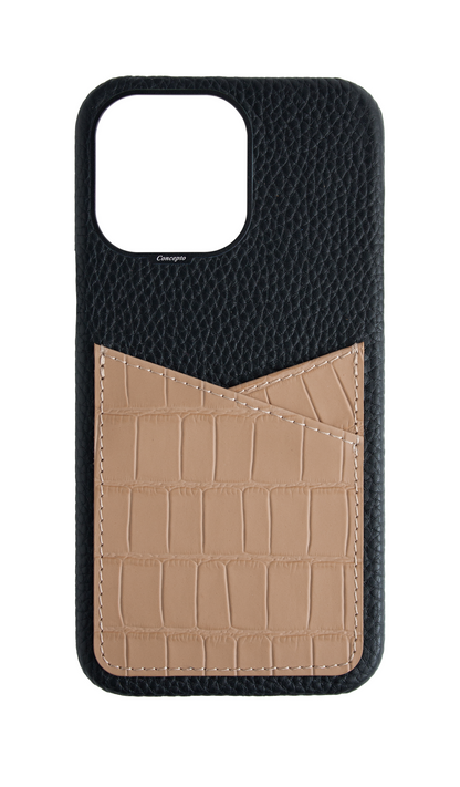 Matte Nude Embossed Pocket Crocodile Case